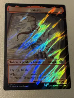 mtg surge foil token Smaug // Food, 0020/0023, Lord of the Rings, unplayed - Image 1