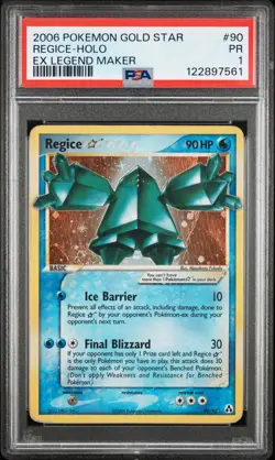 2006 POKEMON EX LEGEND MAKER GOLD STAR #90 REGICE-HOLO PSA 1 - Image 1