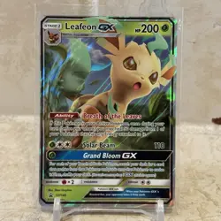 Pokemon TCG Leafeon GX Promo Black Star Holo Card SM146 LP - Image 1