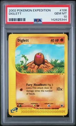 2002 POKEMON EXPEDITION #106 DIGLETT PSA 10 - Image 1