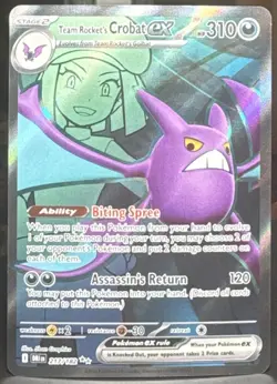 Pokemon TCG Team Rocket's Crobat ex 217/182 Sv10 Destined Rivals Ultra Rare Holo - Image 1