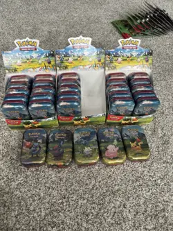 Pokemon TCG Ascended Heroes - Mini Tins - Display Case In Hand Sealed Fast Ship - Image 1