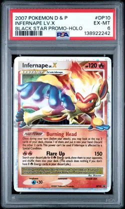 2007 POKEMON DIAMOND & PEARL BLACK STAR PROMO HOLO #DP10 INFERNAPE LV.X PSA 6 - Image 1
