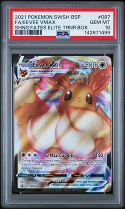 2021 POKEMON SWSH BLACK STAR PROMO #087 FULL ART/EEVEE VMAX PSA 10 - Image 1