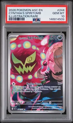2026 POKEMON ASCENDED HEROES ILLUSTRATION RARE #244 CYNTHIA'S SPIRITOMB PSA 10 - Image 1
