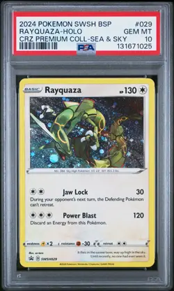 2024 POKEMON PROMO CROWN ZENITH PREMIUM COLLECTION #029 RAYQUAZA-HOLO PSA 10 - Image 1