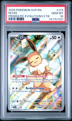 2025 POKEMON SVP EN-SV BLACK STAR PROMO #173 EEVEE PSA 10 - Image 1