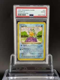 1999 POKEMON BASE SET SHADOWLESS #63 SQUIRTLE PSA 2 GOOD WOTC POKEMON - Image 2