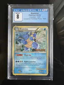 2010 HG & SS Blastoise Holo PSA 9 Unleashed Pre Release STAFF #13 Pokemon HGSS - Image 1