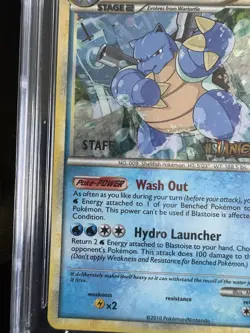2010 HG & SS Blastoise Holo PSA 9 Unleashed Pre Release STAFF #13 Pokemon HGSS - Image 2