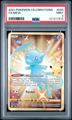 2021 POKEMON CELEBRATIONS #025 FULL ART/MEW PSA 9 - Image 1