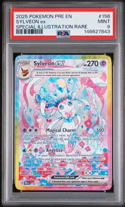 2025 POKEMON PRISMATIC EVOLUTIONS SPECIAL ILLUSTRATION RARE SYLVEON EX PSA 9 - Image 1