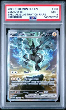 2025 POKEMON BLK EN-BLACK BOLT SPECIAL ILLUSTRATION RARE #166 ZEKROM EX PSA 9 - Image 1