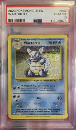 Pokemon TCG: Wartortle 002/034 Classic Collection CLB Holo NM PSA 10 - Image 1