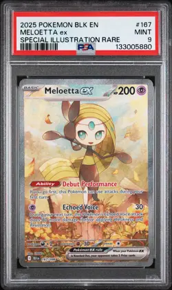Pokemon TCG Black Bolt #167 Meloetta ex Special Illustration Rare PSA 9 BLK En - Image 1