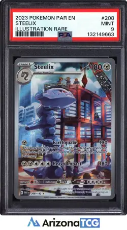 Pokemon 2023 Steelix 208/182 Full Art Illustration Rare Paradox Rift PSA 9 - Image 1