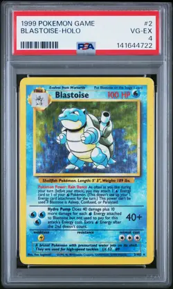 1999 POKEMON BASE SET UNLIMITED #2 BLASTOISE-HOLO PSA 4 - Image 1