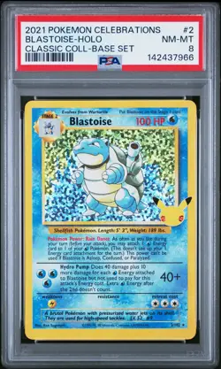 2021 POKEMON CELEBRATIONS CLASSIC COLLECTION #2 BLASTOISE-HOLO PSA 8 - Image 1
