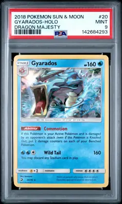2018 POKEMON SUN & MOON DRAGON MAJESTY #20 GYARADOS-HOLO PSA 9 - Image 1