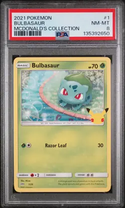 2021 POKEMON MCDONALD'S COLLECTION #1 BULBASAUR PSA 8 - Image 1