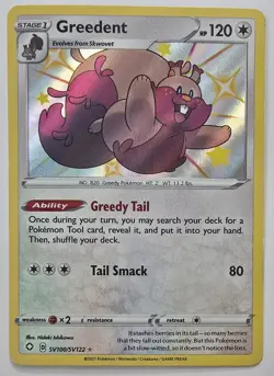Pokemon Greedent Shiny Holo Rare Shining Fates: Shiny Vault SV100/SV122 NM - Image 1