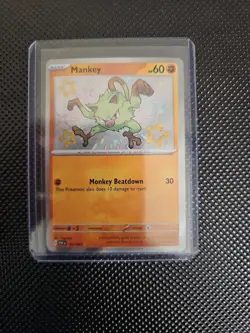 Pokemon 2024 Paldean Fates Mankey 169/91 Holo Baby Shiny Rare NM - Image 3