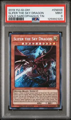 2019 YU-GI-OH! GOLD SARCOPHAGUS TIN #EN008 SLIFER THE SKY DRAGON PSA 9 - Image 1