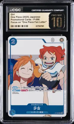 2025 ONE PIECE JAPANESE PROMO "ONE PIECE FAN LETTER" #P-096 GIRL CGC 10 PRISTINE - Image 1