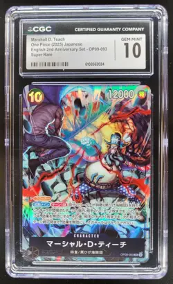 2025 ONE PIECE CCG MARSHALL D. TEACH 2ND ANN SUPER RARE OP09-093 CGC 10 A PT - Image 1