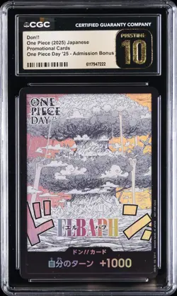 2025 ONE PIECE JPN PROMO ONE PIECE DAY '25 ADMISSION BONUS DON!! CGC 10 PRISTINE - Image 1