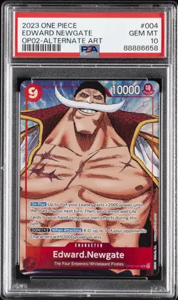 2023 ONE PIECE OP02-PARAMOUNT WAR ALTERNATE ART #004 EDWARD NEWGATE PSA 10 - Image 1