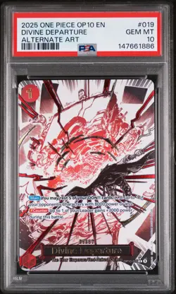 2025 ONE PIECE OP10-ROYAL BLOOD ALTERNATE ART #019 DIVINE DEPARTURE PSA 10 - Image 1