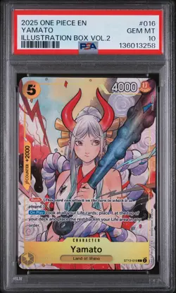 2025 ONE PIECE PROMOS ILLUSTRATION BOX VOL.2 #016 YAMATO PSA 10 - Image 1