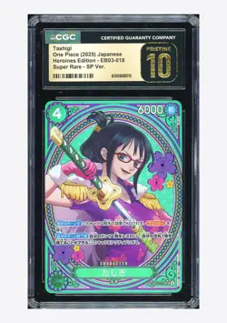 One Piece CGC 10 PRISTINE Tashigi SP Alternate Art 2025 EB03-018 EB03 Japanese - Image 1