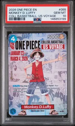 2026 ONE PIECE PROMOS COLLEGE BASKETBALL : US VOYAGE MONKEY D. LUFFY PSA 10 - Image 1