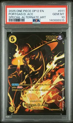 2025 ONE PIECE LEGACY OF THE MASTER SPECIAL ALT ART #011 PORTGAS D. ACE PSA 10 - Image 1