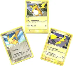 2006 POKEMON CARDS -RAICHU #51 & 2 PIKACHU #78, 79 EX HOLON PHANTOMS NM/M - Image 1