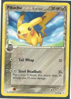 2006 POKEMON CARDS -RAICHU #51 & 2 PIKACHU #78, 79 EX HOLON PHANTOMS NM/M - Image 4