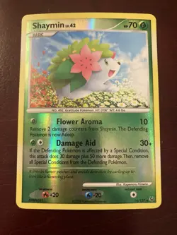 Shaymin LV.42 14/127 Platinum Reverse Holo Rare 2009 English Pokemon TCG Card NM - Image 1