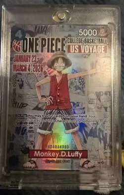 Bandai Monkey.D.Luffy One Piece CCG US Voyage Promo Card College Basketball - Image 2