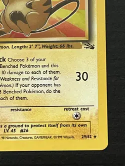 Pokemon TCG Fossil Raichu Card 29/62 Unlimited Regular Rare - Image 4