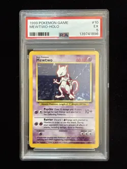 1999 Pokemon Game Mewtwo Holo PSA 5 #10 Legendary Card 🔥🔥 - Image 1
