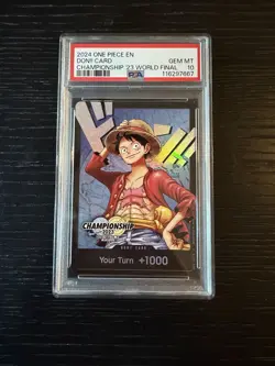 One Piece DON!! Card (Monkey.D.Luffy) (2023 World Championship Finals) PSA 10 - Image 1