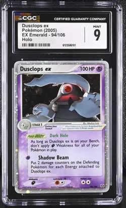 CGC 9 MINT Dusclops ex 2005 EX Emerald 94/106 Holo Pokemon Card - Image 1