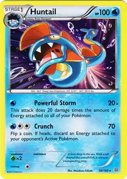 Huntail 50/160 - Holo Rare Pokemon XY Primal Clash Card - Image 1