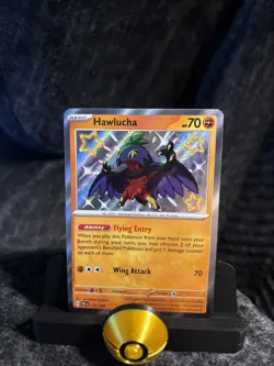Pokemon TCG Hawlucha Baby Shiny Holo Rare Card Paldean Fates 175/091 NM - Image 1