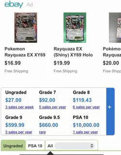 POKEMON TCG XY PROMO RAYQUAZA EX XY69 BASIC HOLO DRAGON CARD STOCK ENGLISH - Image 3