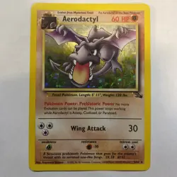 Pokemon TCG Aerodactyl Fossil Holo Card 1/62 Unlimited Rare - Image 1