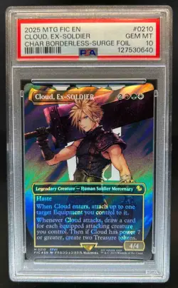 2025 Magic Final Fantasy Cloud Ex-SOLDIER BL SF Commander Surge Foil #210 PSA 10 - Image 1