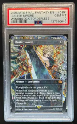 2025 Magic: The Gathering Final Fantasy Buster Sword BL Rare #0351 PSA 10 - Image 1